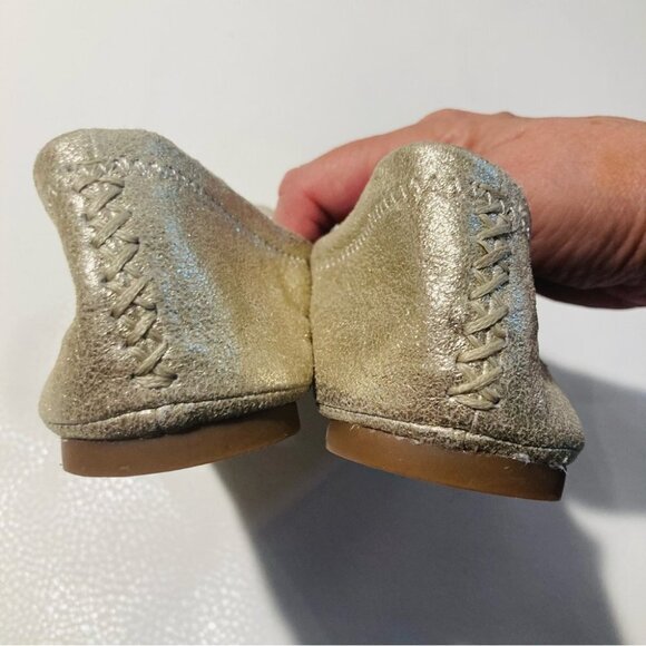 LUCKY BRAND Sz 8 Gold Ballet Elasticized Sides for Comfort Fit Slip On Flats NWT - Picture 10 of 11